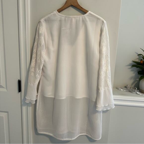 Deadstock Vintage Original Anthony White Embellished Tunic Blouse Large - Picture 6 of 14
